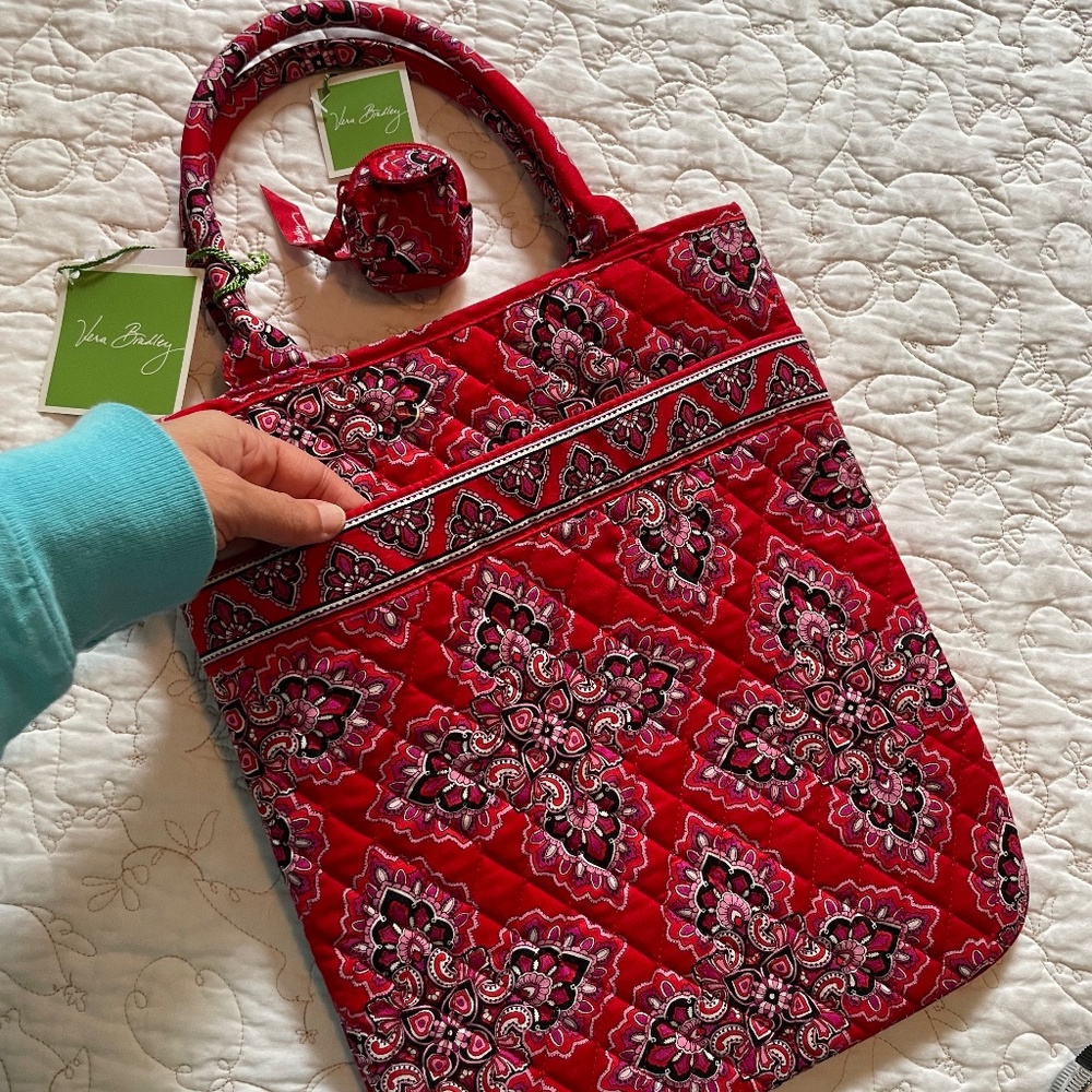 Vera Bradley Skinny Tote in Frankly Scarlet